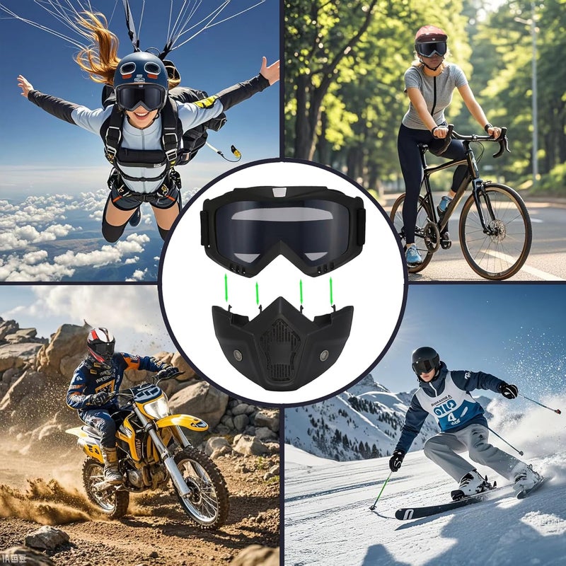 PLOOTA Motorcycle Face Mask Full Face,Dirt Bike Goggles Motocross, ATV, Offroad, Riding Racing Goggles for Men Women - Image 3